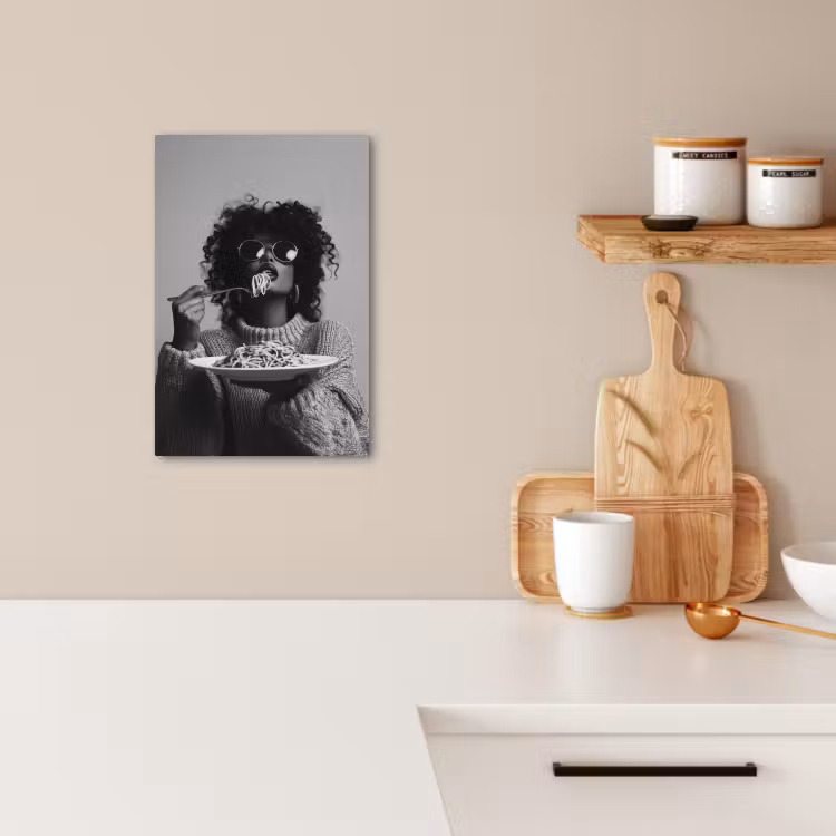 KitchenYeah - Cocina - Lienzo - Mujer - Pasta - Negro - Blanco — 2
