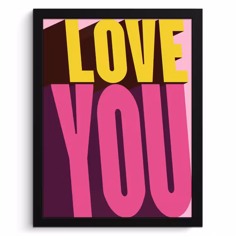 Cuadros enmarcados - Amor - Texto - Rosa - San Valentín — 1