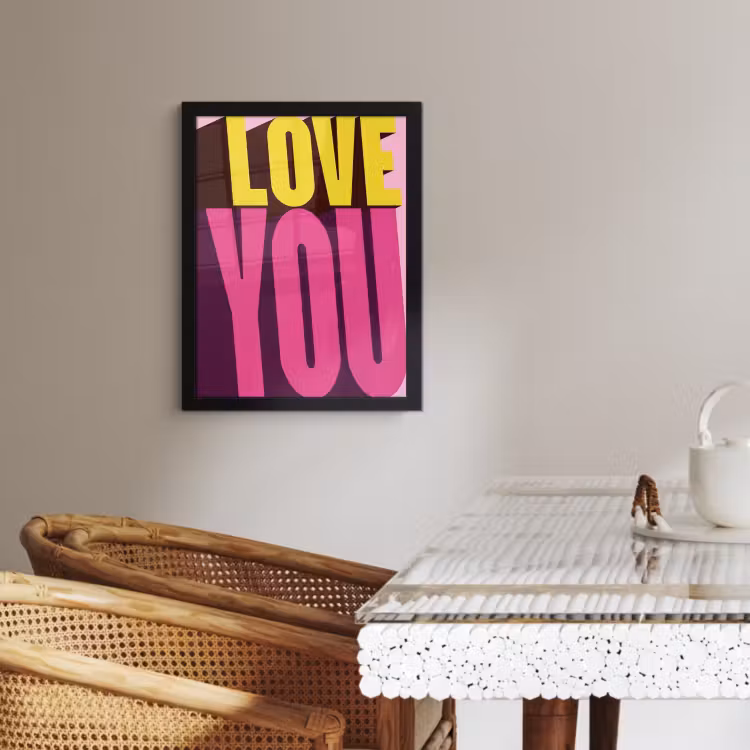 Cuadros enmarcados - Amor - Texto - Rosa - San Valentín — 2