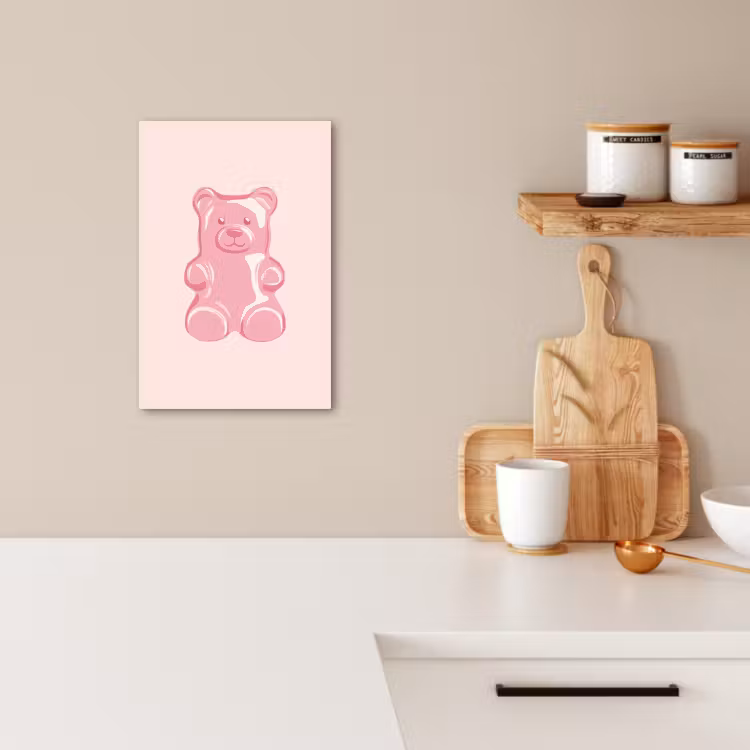 KitchenYeah - Cocina - Lienzo - Oso - Rosa - Caramelo — 2
