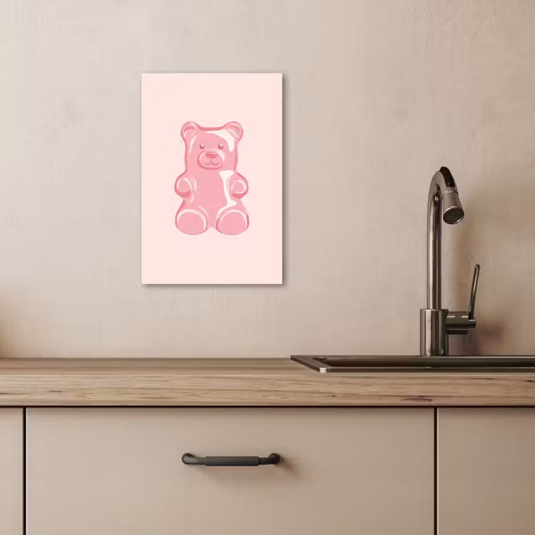 KitchenYeah - Cocina - Lienzo - Oso - Rosa - Caramelo — 4