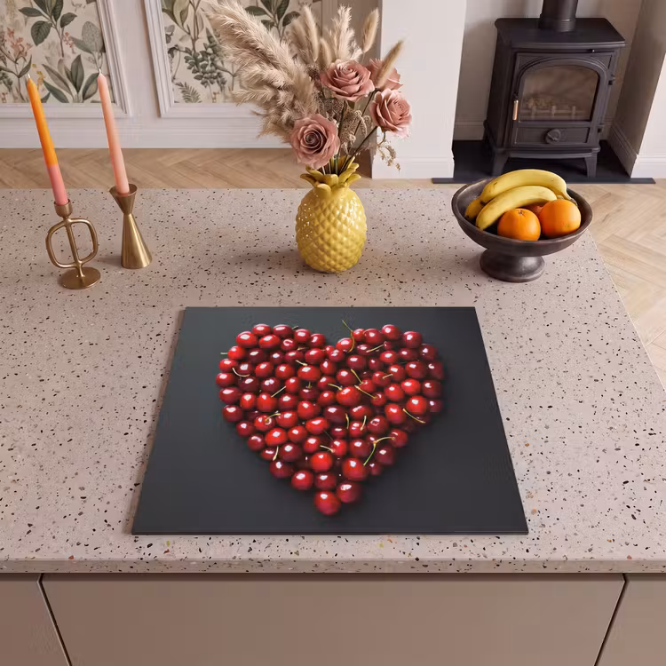 Protector de inducción - Cereza - Corazón - Rojo - Negro — 3