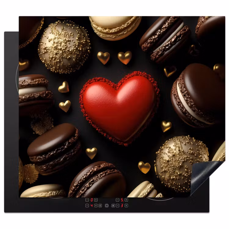 Protector de inducción - Macarrones - Rojo - Corazón — 1