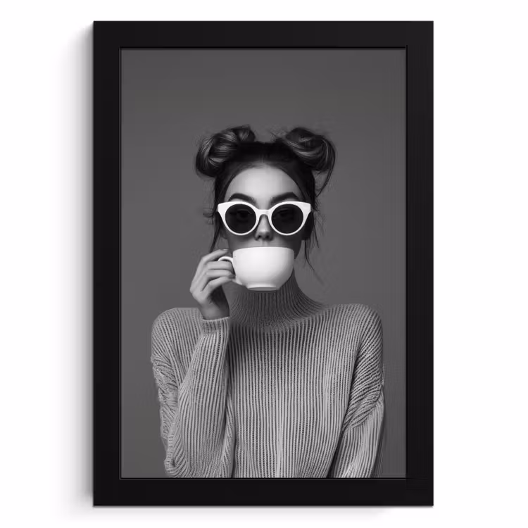 Cuadros enmarcados - Mujer - Café - Negro - Blanco — 1