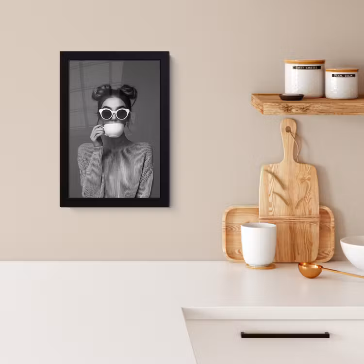 Cuadros enmarcados - Mujer - Café - Negro - Blanco — 4