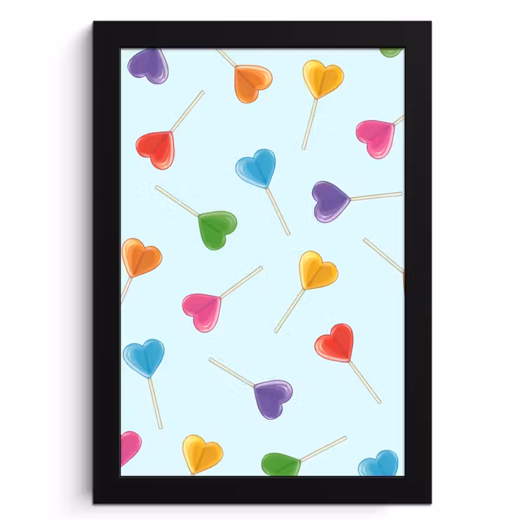 Cuadros enmarcados - Piruleta - Arco iris - Caramelo — 1