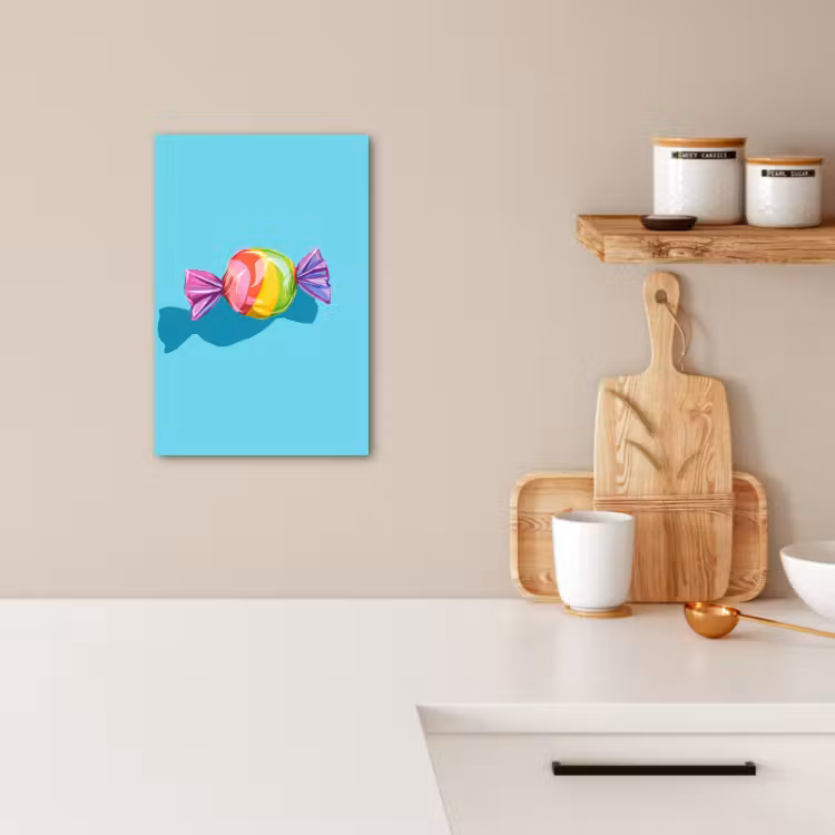 KitchenYeah - Cocina - Lienzo - Azul - Caramelo - Arco iris — 3