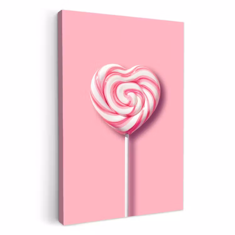 KitchenYeah - Cocina - Lienzo - Caramelo - Piruleta - Corazón - Rosa — 1