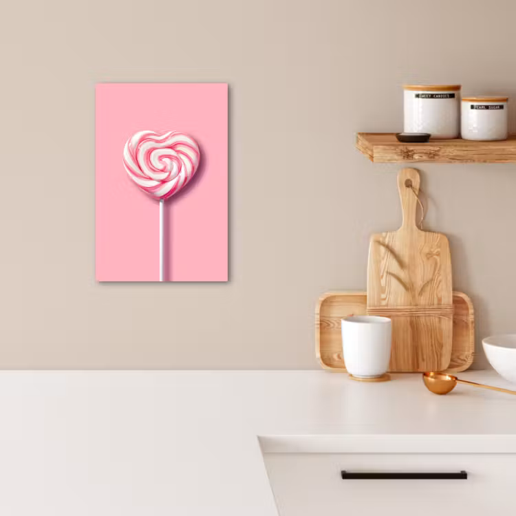 KitchenYeah - Cocina - Lienzo - Caramelo - Piruleta - Corazón - Rosa — 2