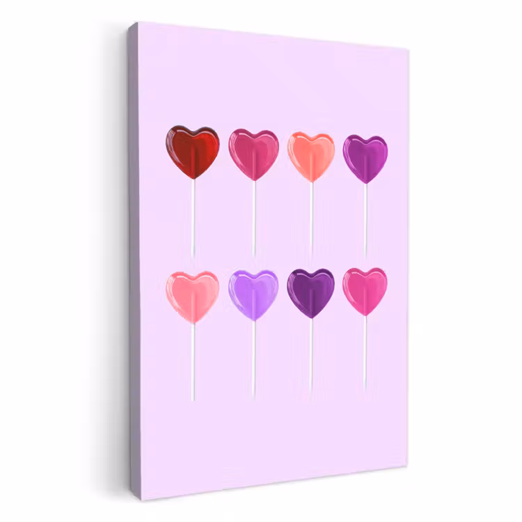 KitchenYeah - Cocina - Lienzo - Piruleta - Corazón - Rosa - Caramelo — 1