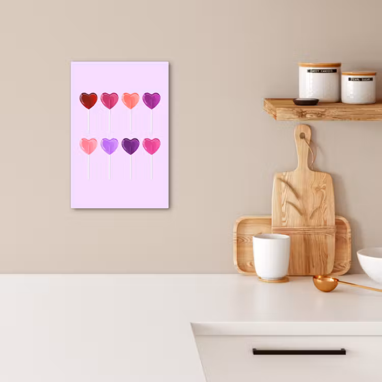 KitchenYeah - Cocina - Lienzo - Piruleta - Corazón - Rosa - Caramelo — 2