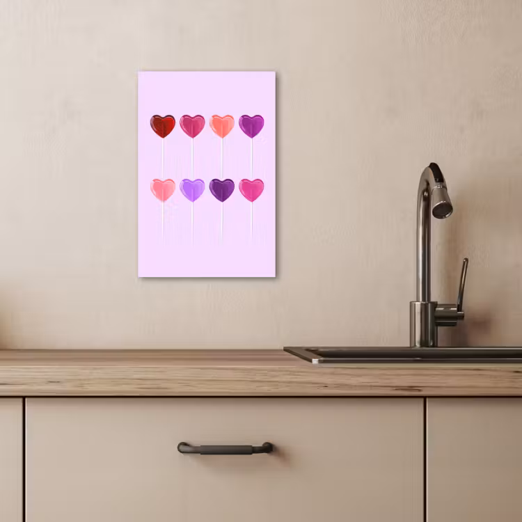 KitchenYeah - Cocina - Lienzo - Piruleta - Corazón - Rosa - Caramelo — 4