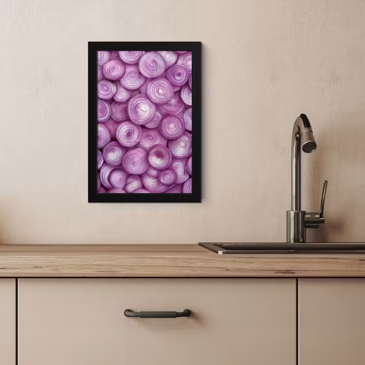 Cuadros enmarcados - Morado - Cebollas - Primer plano — 2