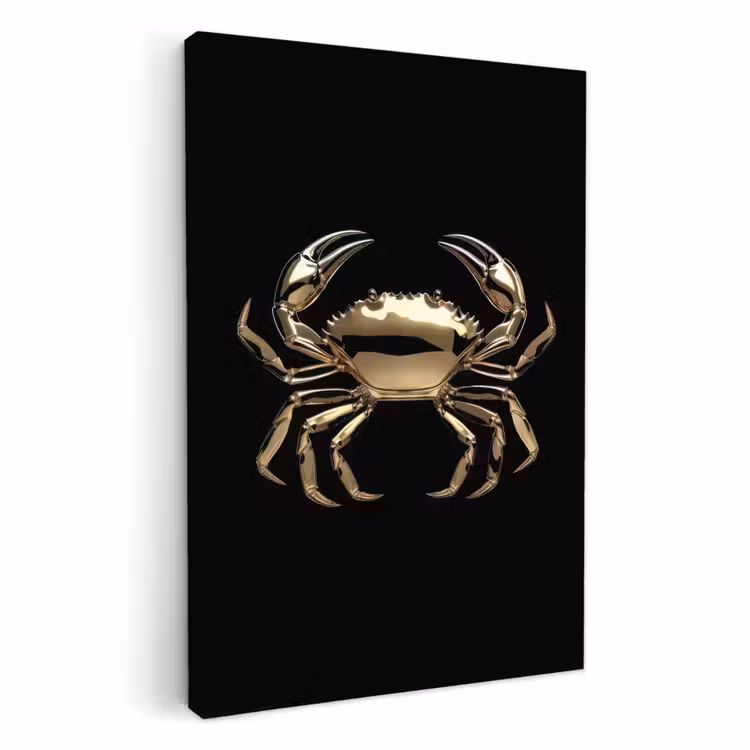 KitchenYeah - Cocina - Lienzo - Oro - Cangrejo - Animales - Negro — 1