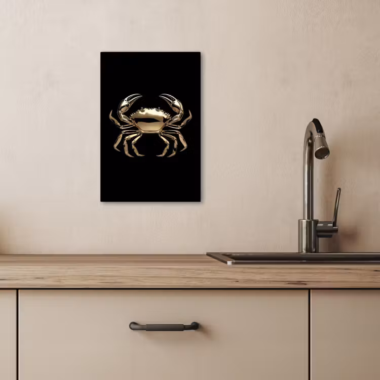 KitchenYeah - Cocina - Lienzo - Oro - Cangrejo - Animales - Negro — 4