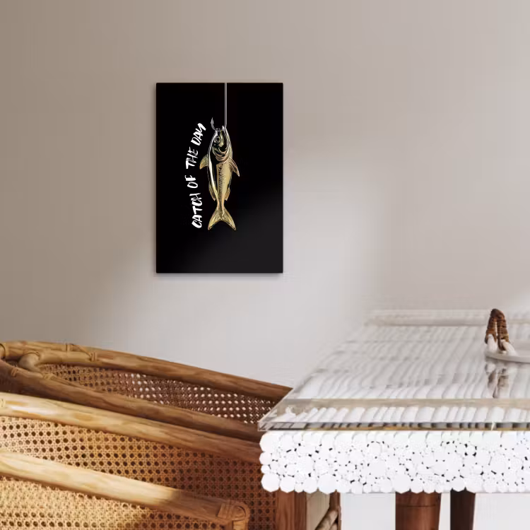 KitchenYeah - Cocina - Lienzo - Pez - Negro - Oro - Texto — 3
