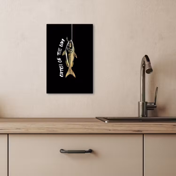 KitchenYeah - Cocina - Lienzo - Pez - Negro - Oro - Texto — 4