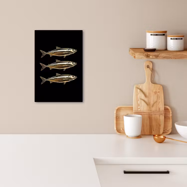 KitchenYeah - Cocina - Lienzo - Piscis - Oro - Negro — 1