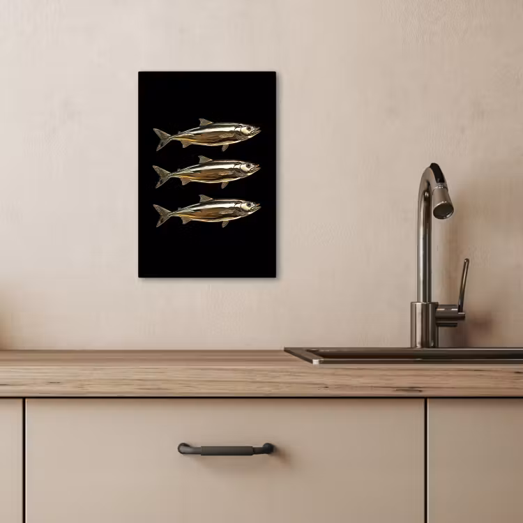 KitchenYeah - Cocina - Lienzo - Piscis - Oro - Negro — 4