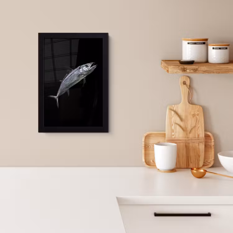 Cuadros enmarcados - Caballa - Pescado - Negro — 4