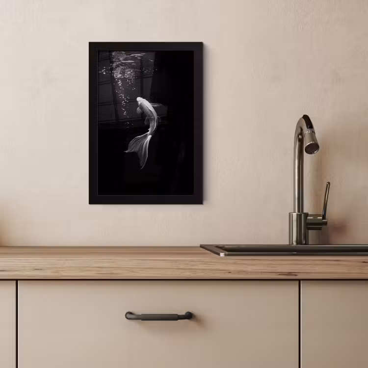 Cuadros enmarcados - Koi - Pez - Blanco - Negro — 3