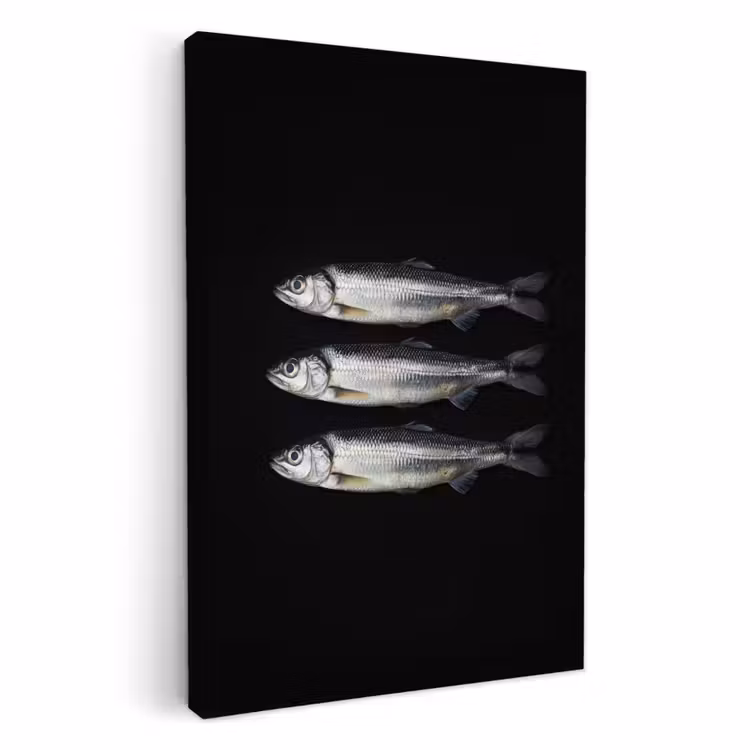 KitchenYeah - Cocina - Lienzo - Arenque - Pescado - Negro — 1
