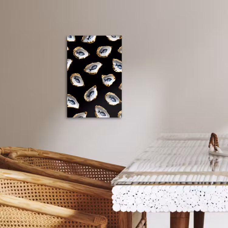 KitchenYeah - Cocina - Lienzo - Ostras - Pescado - Azul - Oro — 4