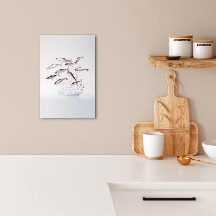 KitchenYeah - Cocina - Lienzo - Pez - Agua - Blanco — 2