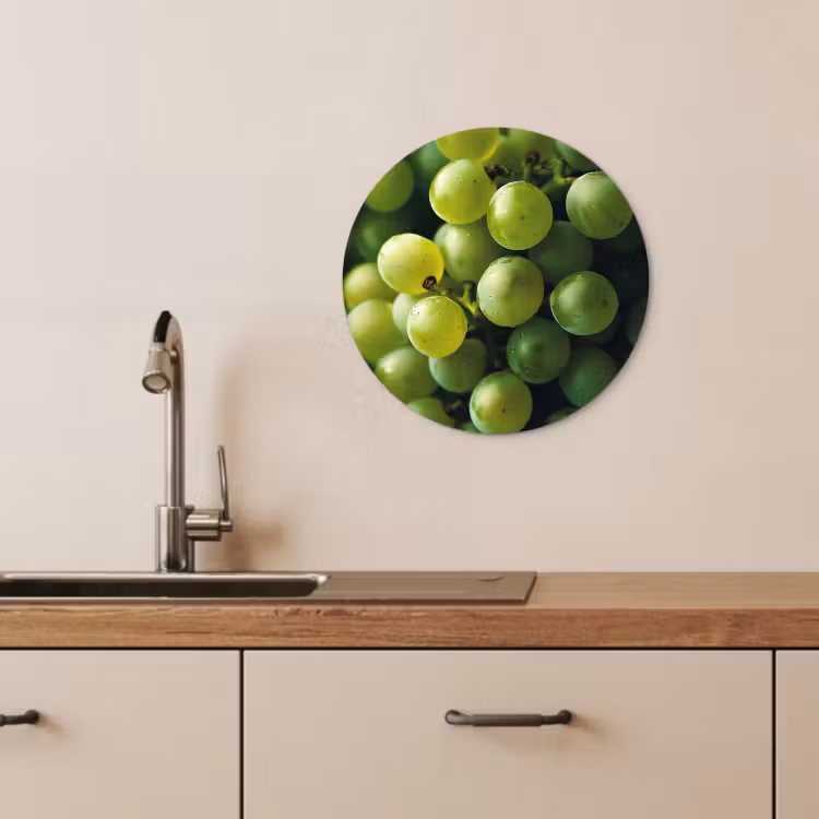 KitchenYeah - Cocina - Círculo mural Forex - Uvas - Racimo - Verde — 1