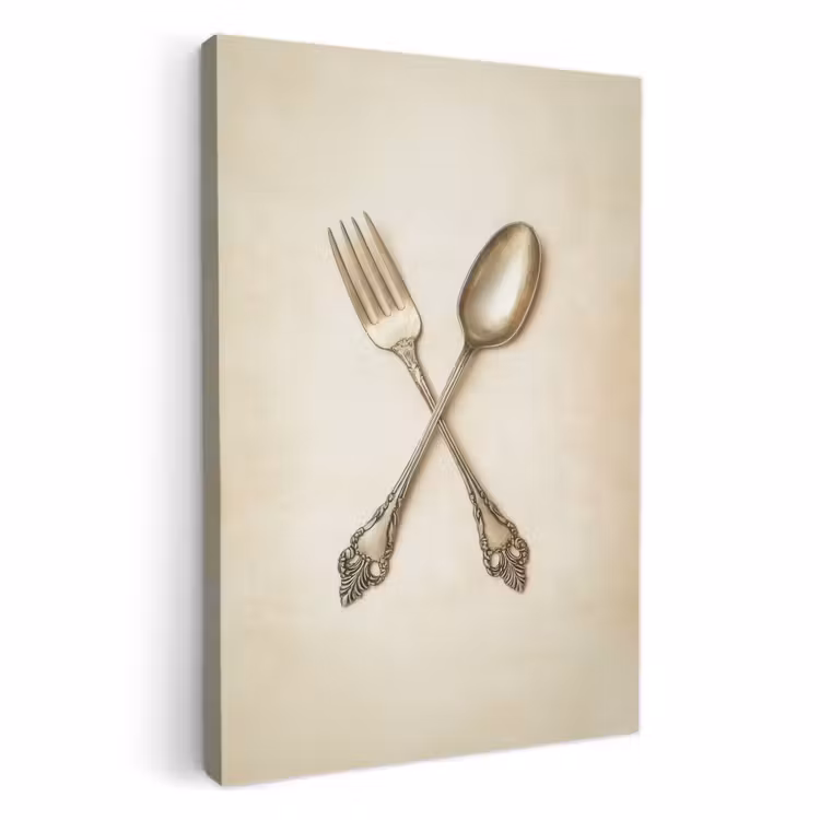 KitchenYeah - Cocina - Lienzo - Beige - Vintage - Cubiertos — 1