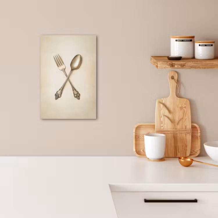 KitchenYeah - Cocina - Lienzo - Beige - Vintage - Cubiertos — 4