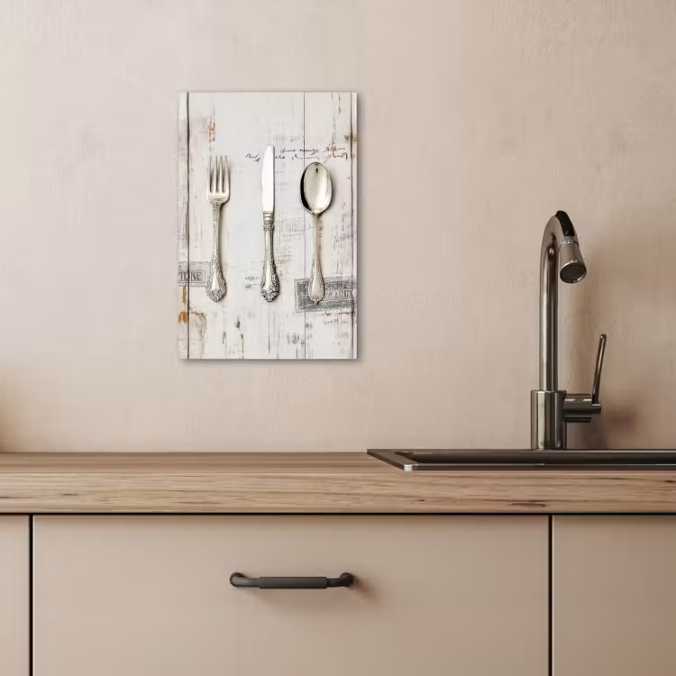 KitchenYeah - Cocina - Lienzo - Plata - Cubiertos - Madera — 3