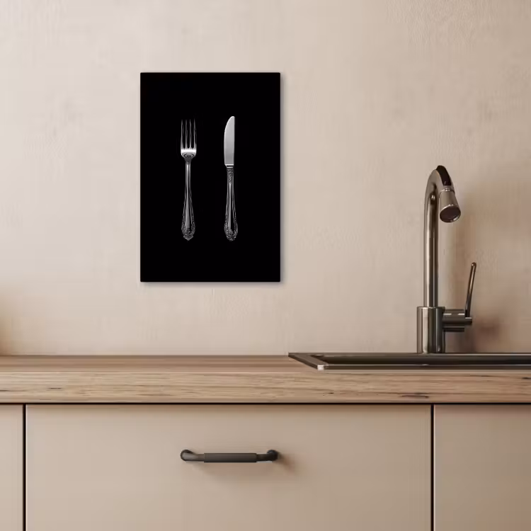 KitchenYeah - Cocina - Lienzo - Tenedor - Cuchillo - Plata — 4