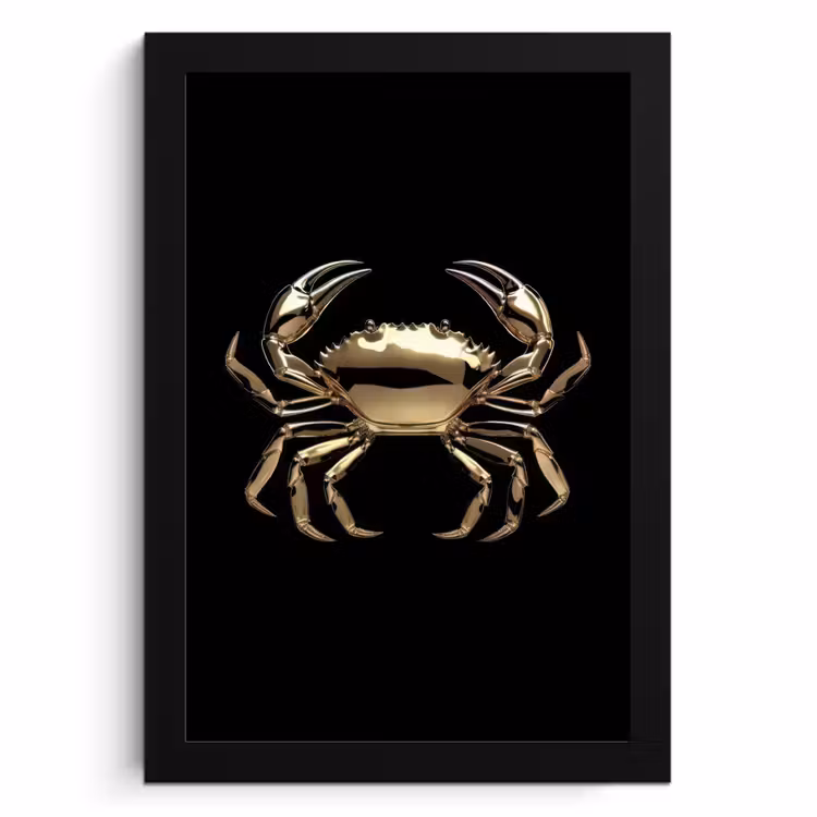 Cuadros enmarcados - Oro - Cangrejo - Animales - Negro — 1