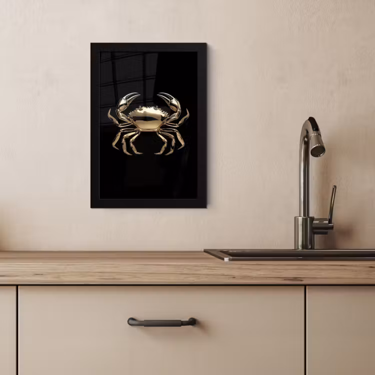 Cuadros enmarcados - Oro - Cangrejo - Animales - Negro — 2