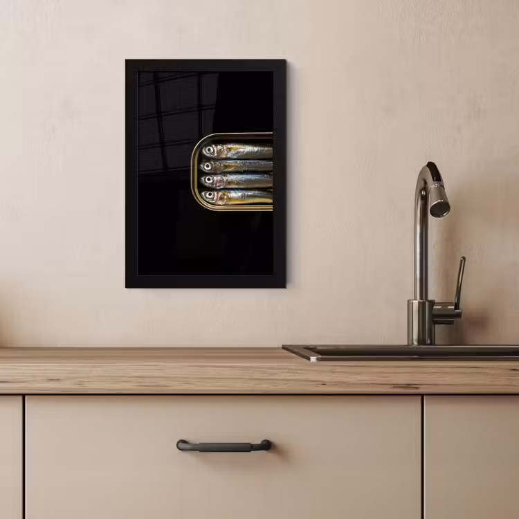 Cuadros enmarcados - Sardinas - Lata - Negro - Pescado — 2