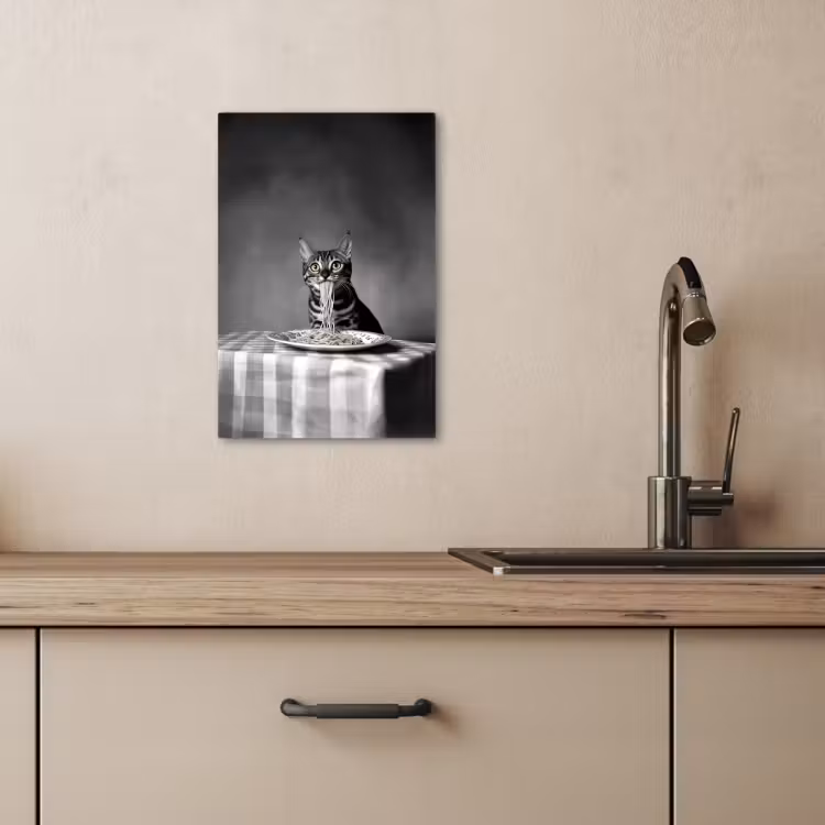 Lienzos decorativos - Bengala - Gato - Mantel - Negro - Blanco - Animal — 1