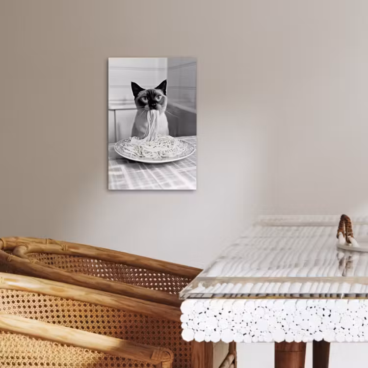 Lienzos decorativos - Gato - Siamés - Blanco y negro - Lindo - Animales — 2