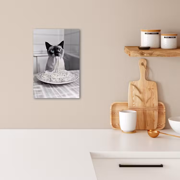 Lienzos decorativos - Gato - Siamés - Blanco y negro - Lindo - Animales — 4
