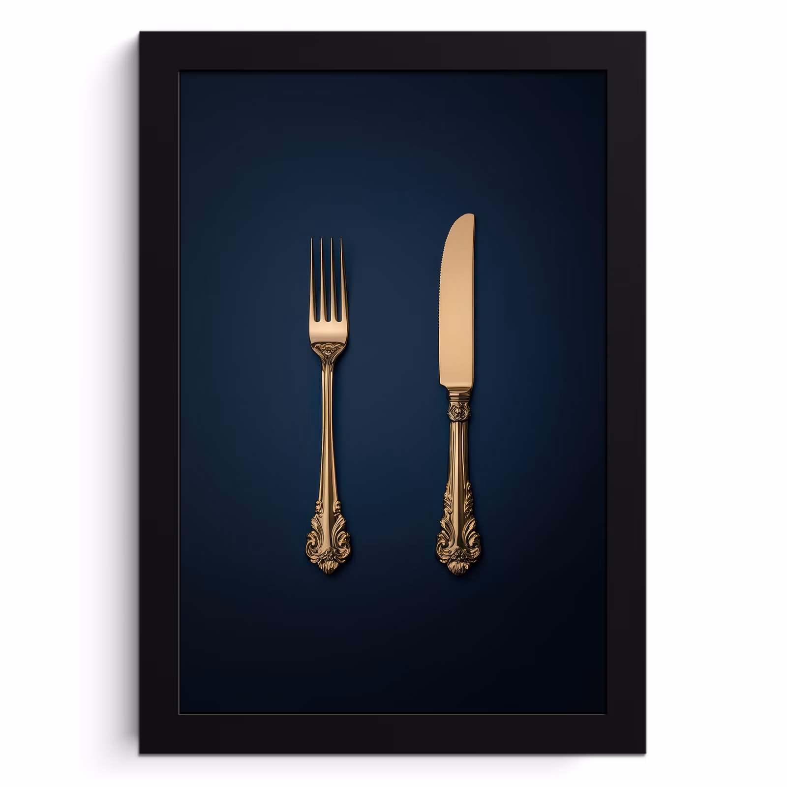 Cuadros enmarcados - Cubertería - Azul oscuro - Oro — 1