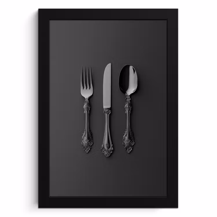 Cuadros enmarcados - Cubiertos - Negro — 1