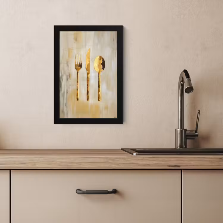 Cuadros enmarcados - Pintura - Oro - Cubiertos — 3