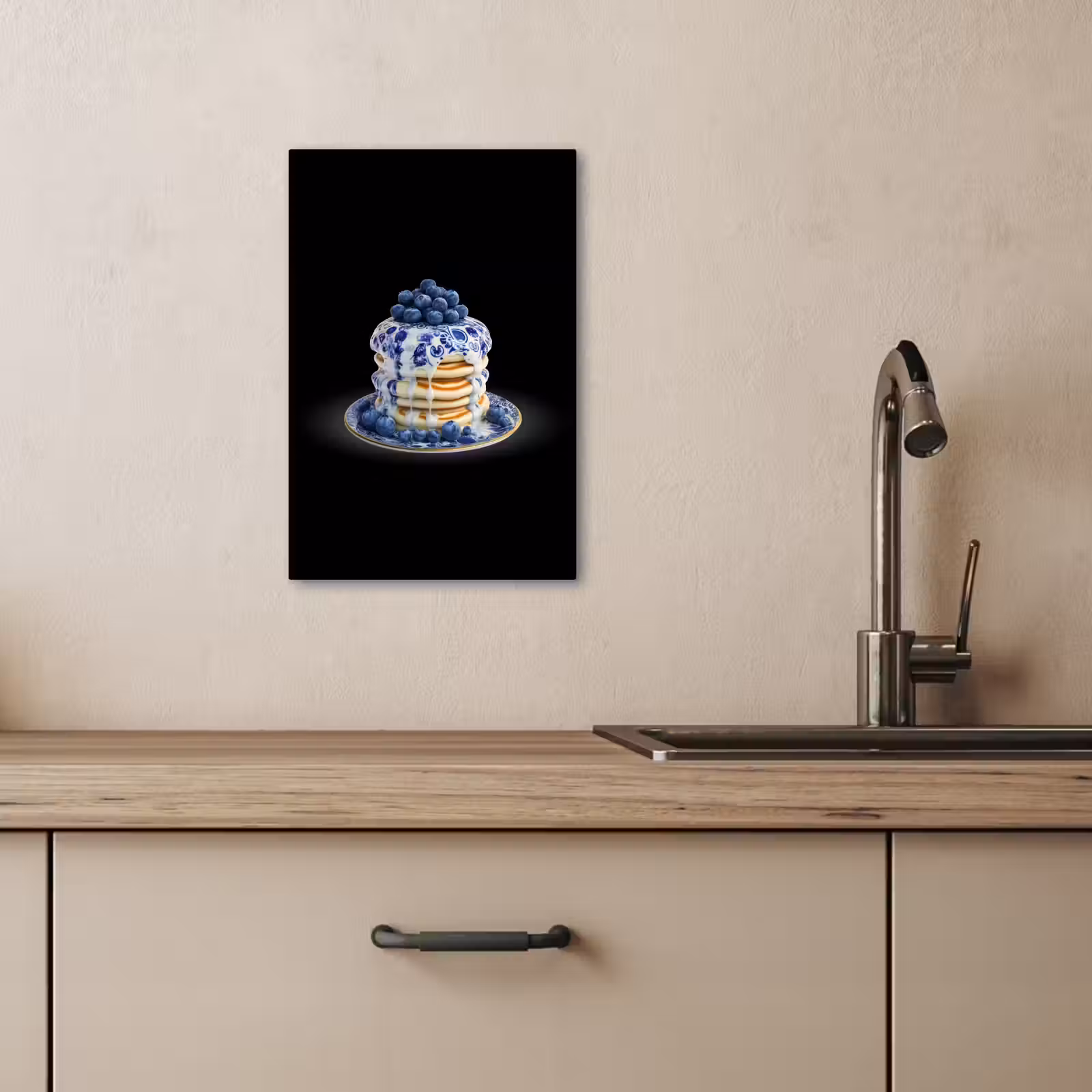 Lienzos decorativos - Tortitas - Arándanos - Plato — 1