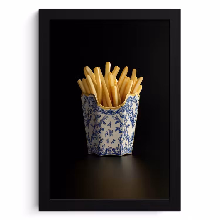 Cuadros enmarcados - Patatas fritas - Porcelana - Azul de Delft - Alimentos — 1
