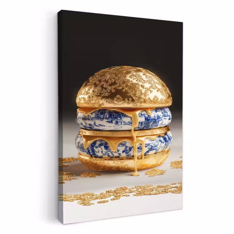 Lienzos decorativos - Azul de Delft - Oro - Citizen — 1