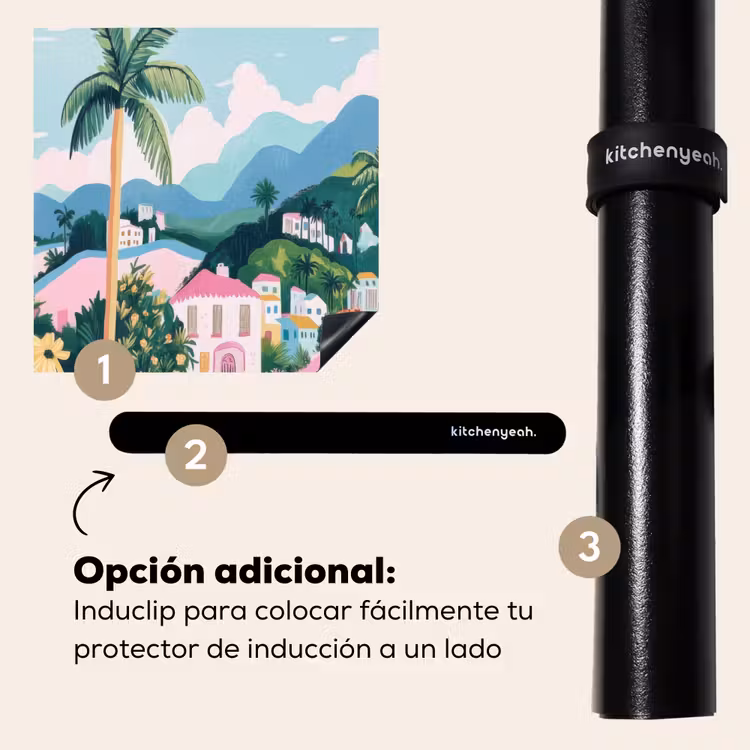 Protector de inducción - Colorido - Casas - Colinas - Rosa — 8