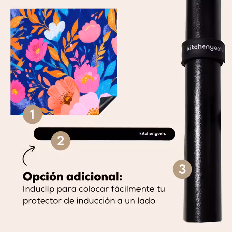 Protector de inducción - Flores - Azul - Rosa — 8