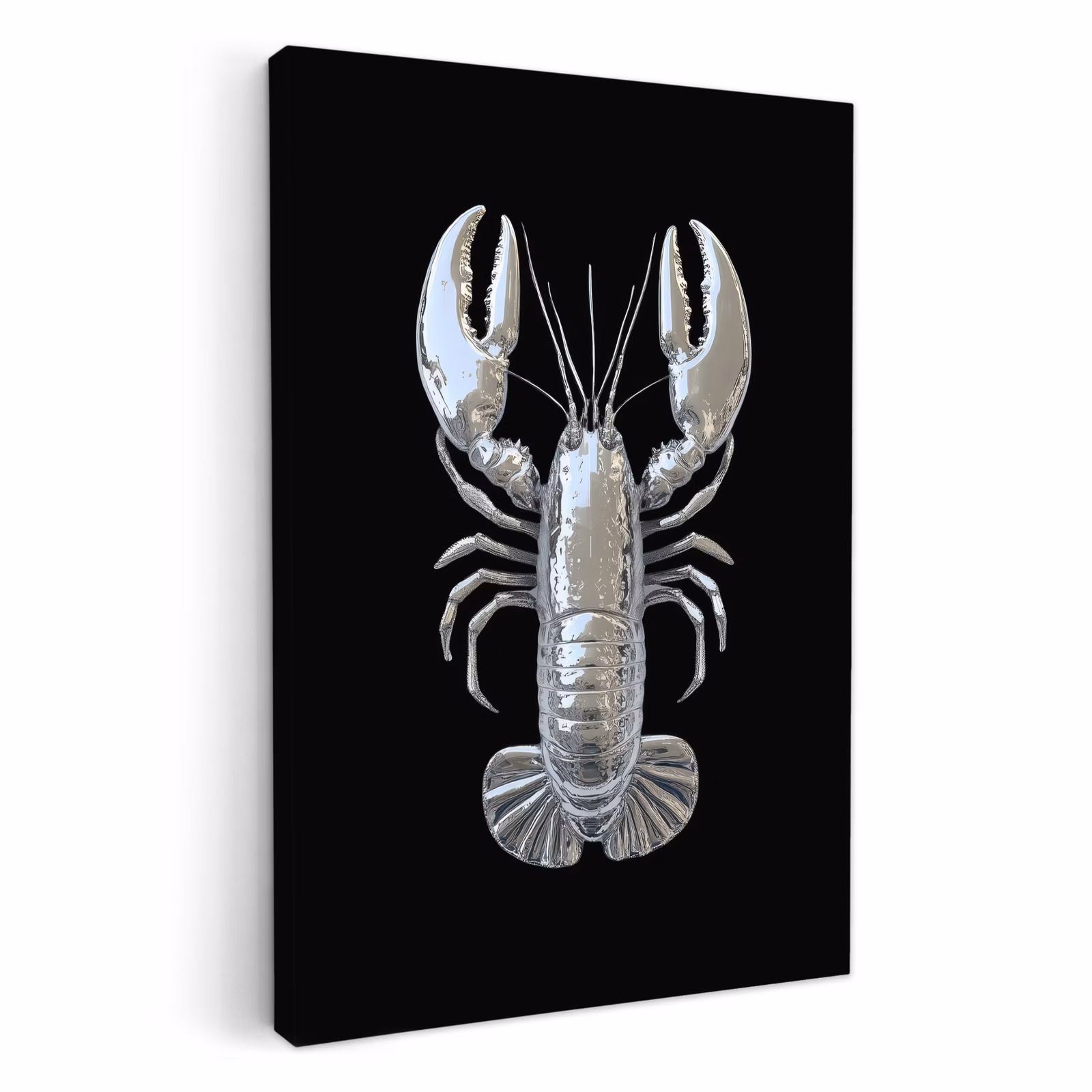 Lienzos decorativos - Langosta - Plata - Metalizado - Lujo — 1