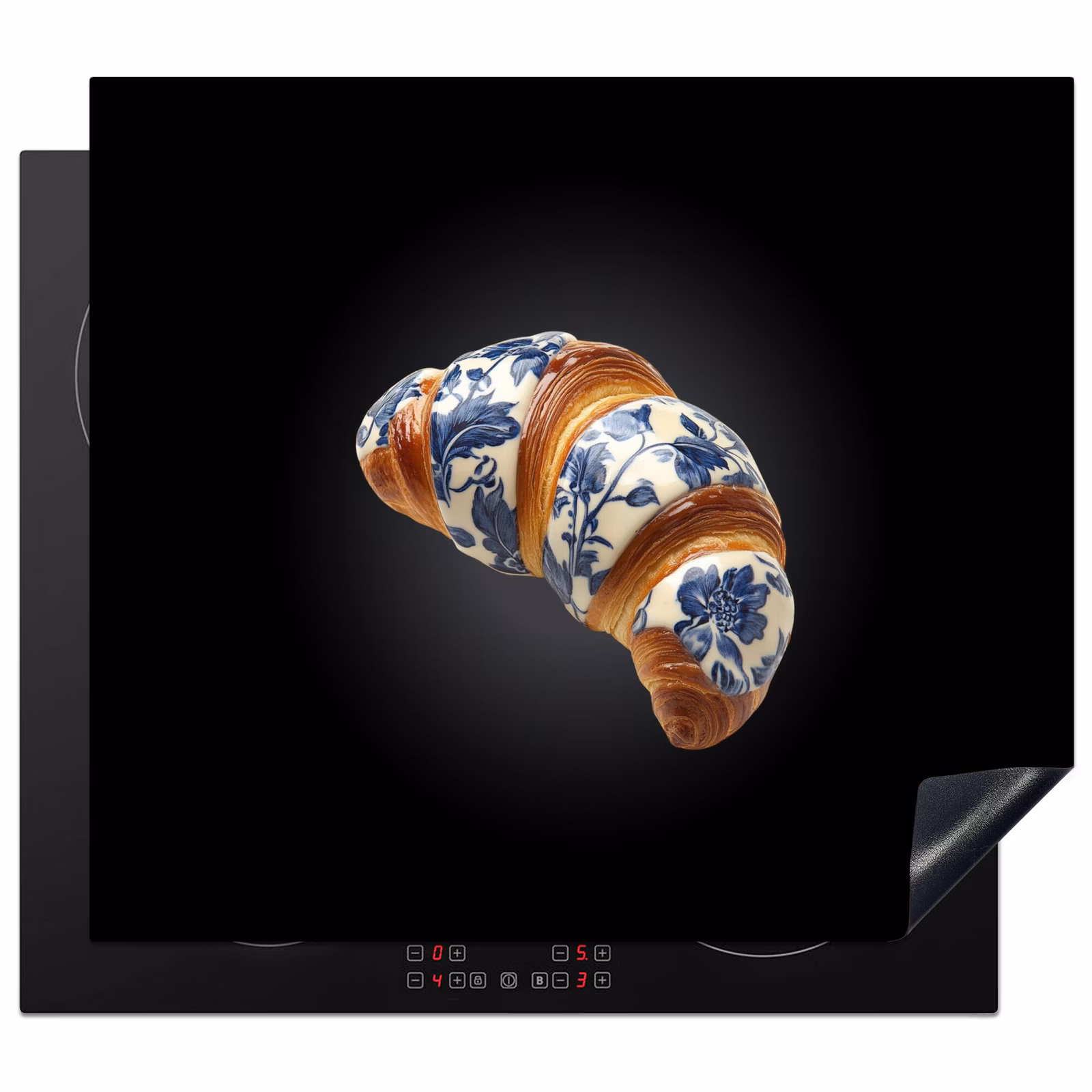 Protector de inducción - Croissant - Motivo floreale - Blu Delft — 1