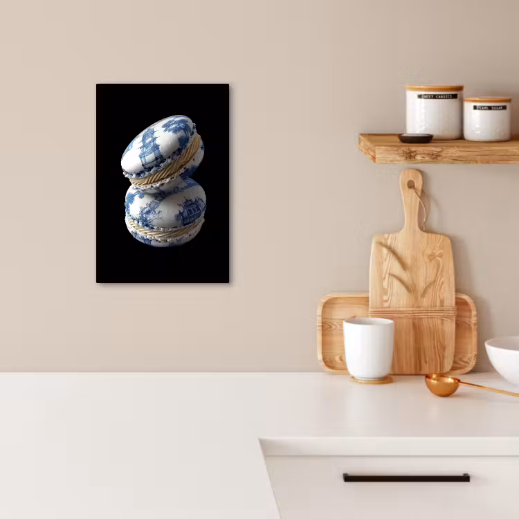 Lienzos decorativos - Alimentación - Macarrones - Azul de Delft - Galletas — 4